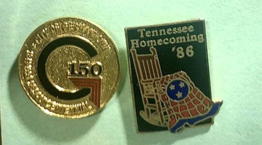 Tennessee Homecoming 1986 & '91 Germantown,TN 150 yr, Sesquicentennial, 2 Pins